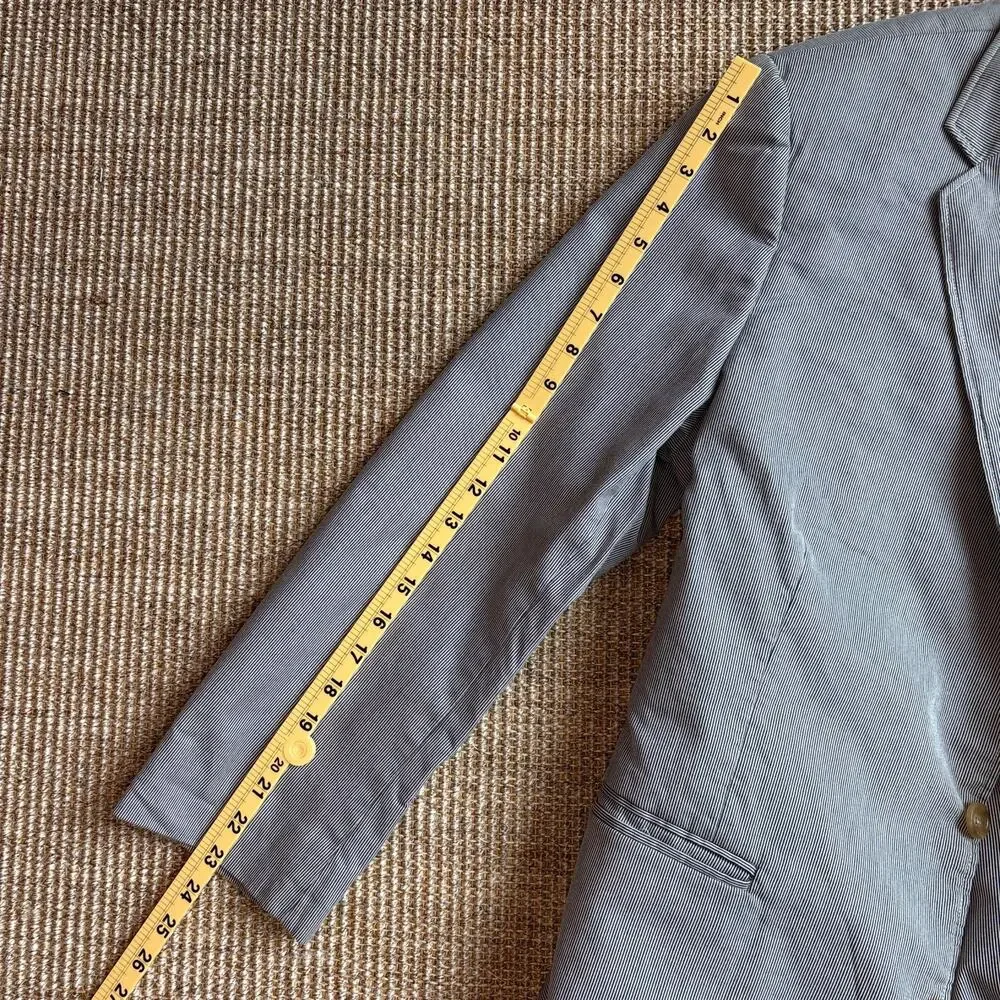 🤵 J.Crew Men's Pinstripe Blazer | Size XL | Gray & White